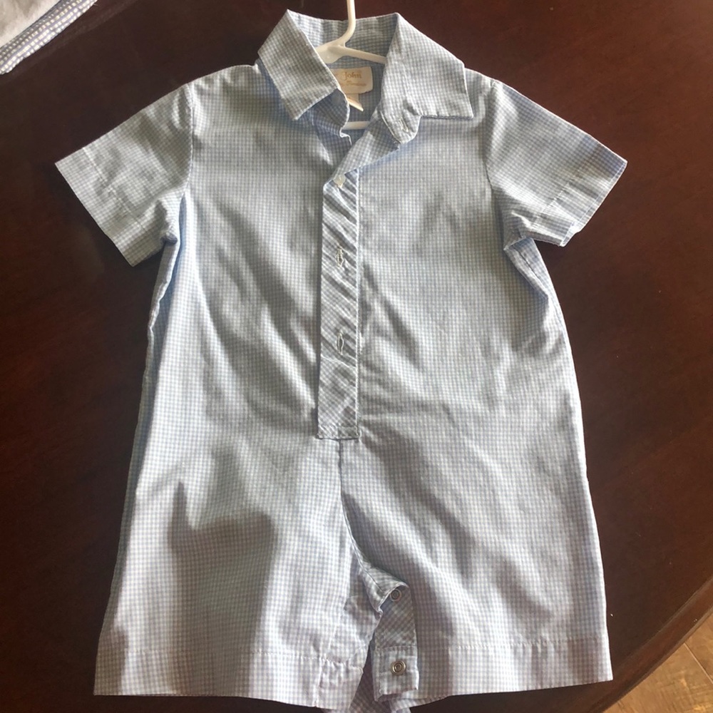 Blue Gingham Romper